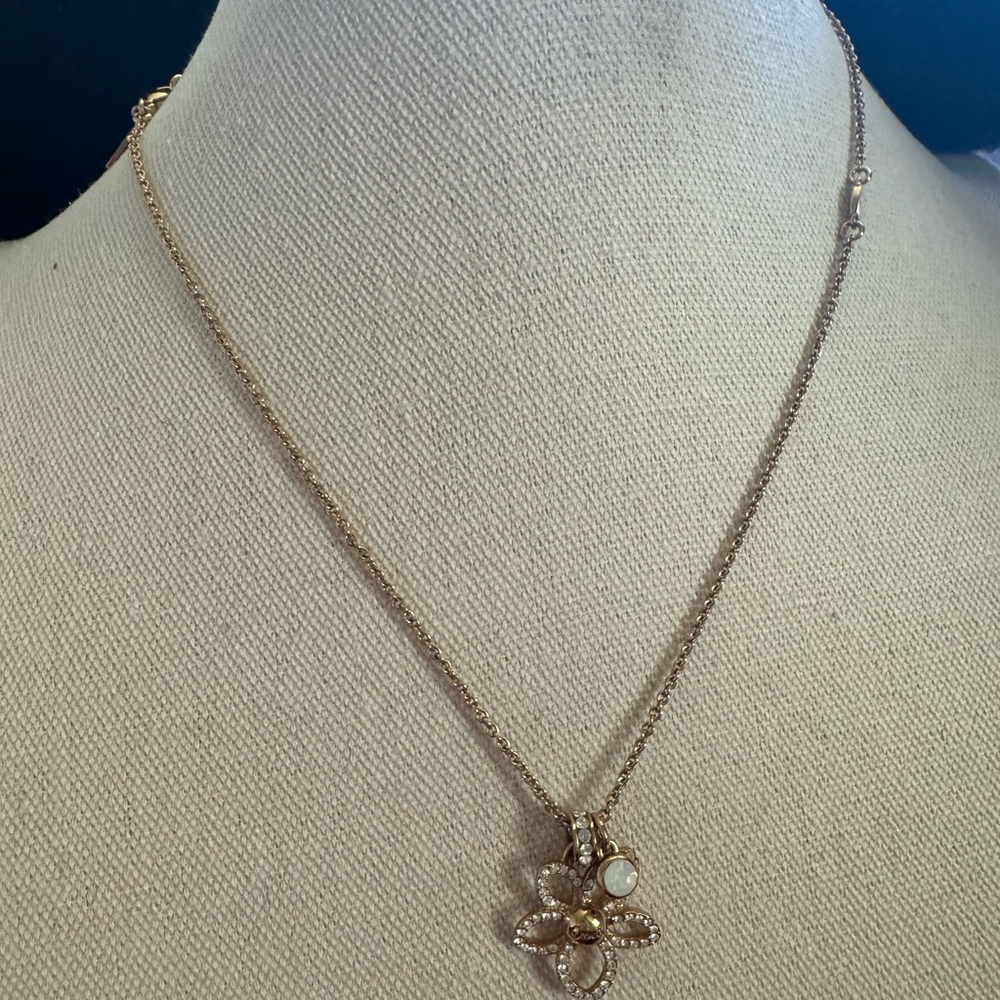 Coach Elegant Gold Flower Pendant Necklace